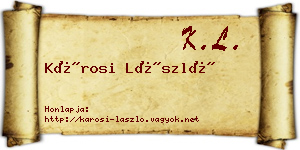Károsi László névjegykártya