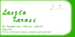 laszlo karosi business card
