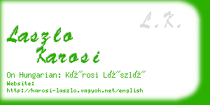laszlo karosi business card